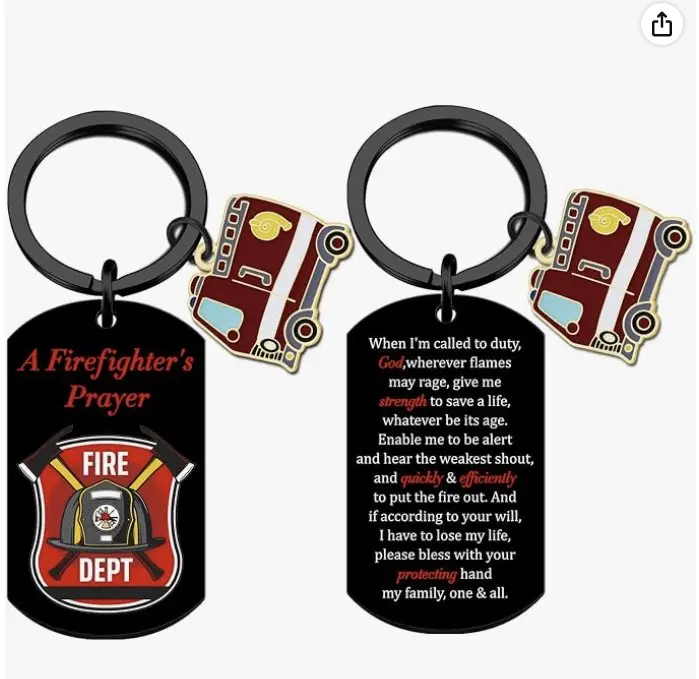 Firefighter Gifts For Men Firefighters Prayer Keychain Firefighter Birthday Gift Firefighter Stuff Gifts For Firefighters Men