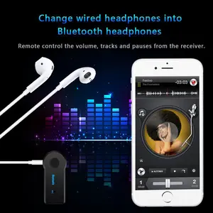 2 in 1 Bluetooth 5.0 Receiver & Transmitter with 3.5mm Jack – Car Audio Aux Adapter, Handsfree Call, Built-in Speaker, for Wired Headphone to Bluetooth