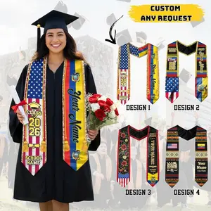 Custom Ecuador Flag Graduation Sash - Personalized Name and School Class of 2026 - Grad Gift for Friend
