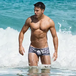 Stylish Shiny Men’s Swim Trunks — Colorful Metal Flat Shorts