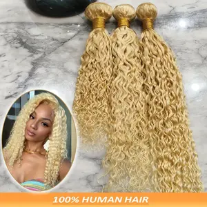 Hot Sell NEW Arrived 1pc/613 Human Hair Bundles 613 Water Wave Bundles Human Hair Blonde Wet and Wavy Bundles Two Tone Blonde and Honey Blonde Bundles