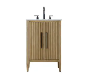 360 stand 24 in. Single Elegant Bathroom Vanity - Linen Oak, Bathroom Storage Cabinet, Model VF29624LO, Storage Floor Cabinets