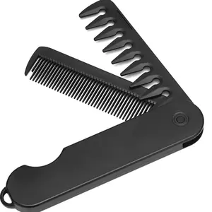 Folding Comb, 1 Count Portable Folding Comb, Compact Design Hair Comb, Professional Hair Styling Combs for Men & Women, Heatless Styling Tool