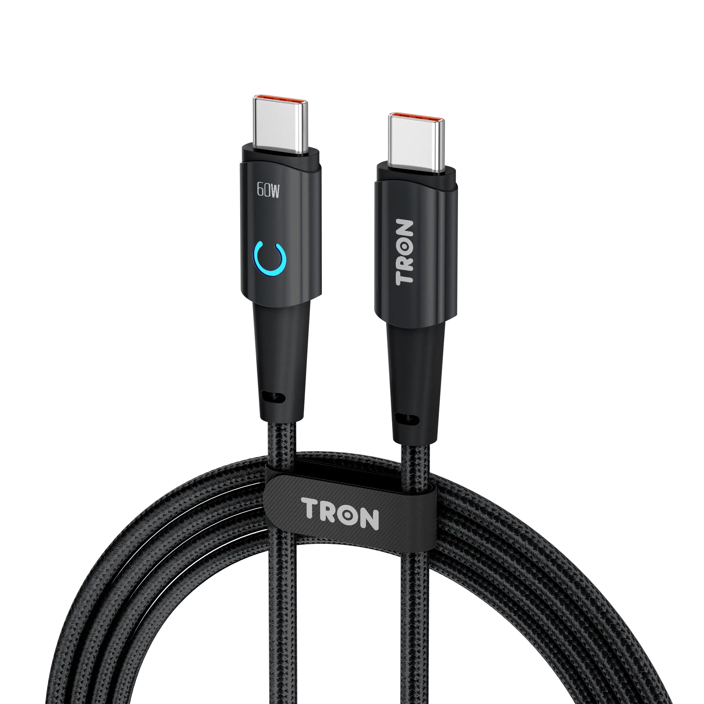 60W USB-C to USB-C Braided Cord, PD Fast Charging for Android Devices, 3FT Sync & Charging Plug Cable with LED Indicator