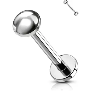 G23 Titanium Tongue Rings 14g Flat Top Tongue Ring for Women Men Surgical Steel Tongue Piercing Jewelry Internal Threaded Nickel Free Tongue Bar 16mm Tongue Barbell