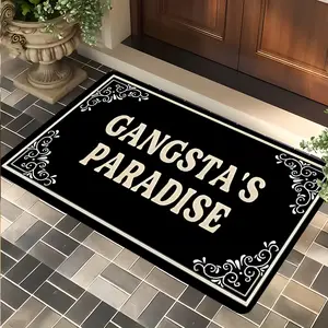 Funny Retro Entrance Mat, Decorative Rugs, Decorative Area Rug, Gangsta's Paradise Design Retro Entrance Rug, Absorbent Floor Mats, Anti-slip Quick drying Carpets, Multi-scenario, Indoor Outdoor Home Decor, Gifts for Family and Friends