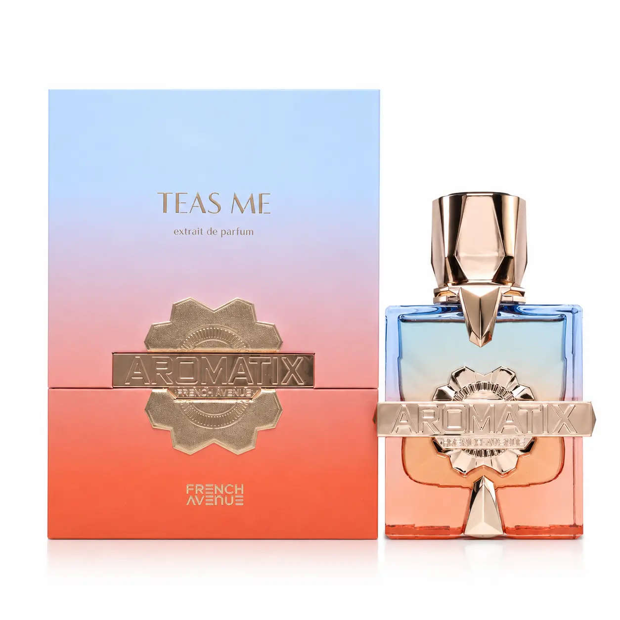 FRENCH AVENUE AROMATIX x TEAS ME Unisex Alcohol-Free Extrait de Parfum - High Quality Cheiroso Unisex Fragrance with Signature Aroma, Spicy Woody Scents & Unique Fragrance, 3.4fl.oz/100ml Single Bottle