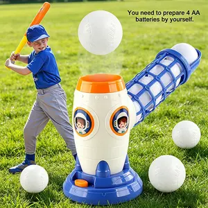 Kids Auto Ball Launcher Toy - Baseball & Tennis Pitching Machine with Auto Launching Bat, Easy-Setup Partially Assembled Sports Equipment & BaseballEquipment, Outdoor Backyard Play Enhancer, Ideal Gift for 5-12 Year Old Young Athletes