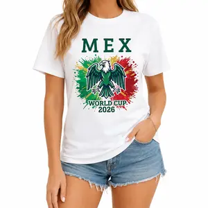 Men's & Women's Graphic T-Shirt Inspired by Mexican Soccer 2026, Cotton Casual Tee, Trendy Streetwear Top, Soccer Fan Style, Oversized Cool Sports Print