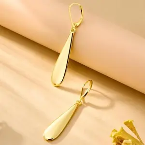 Women's Silver-Plated Long Teardrop Dangle Earrings - Hypoallergenic, Minimalist Design, Leverback Closures, Costume Jewelry Gift for Women,summerwins