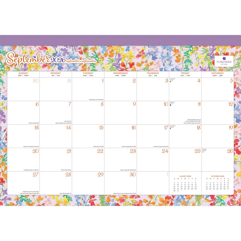 House of Turnowsky OFFICIAL | 2026 17 x 12 Inch Monthly Desk Pad Calendar | BrownTrout | Stationery Elegant Exclusive 2