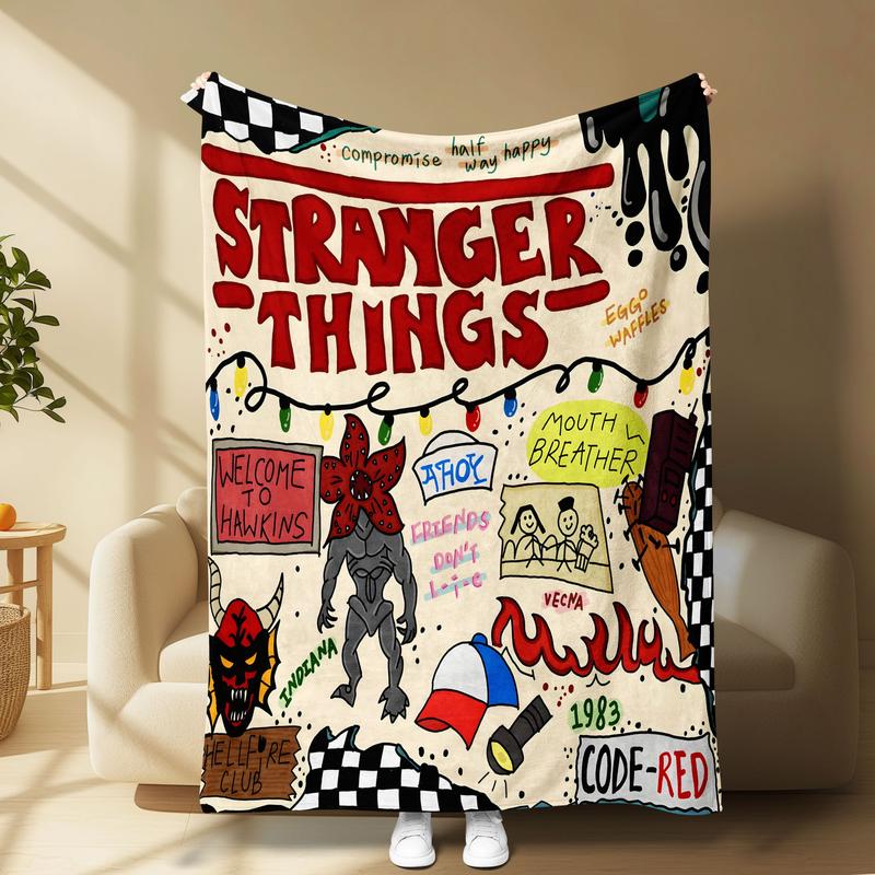 Stranger Things Season 5 and Collage Flannel Blanket, Soft Warm Cozy ...