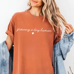 Comfort Colors Cute Pregnancy T-shirt, Growing A Tiny Human, Pregnancy Announcement Shirt, Maternity Tee, Baby Bump Shirt, Mom to Be Shirt, Mom To Be Gift