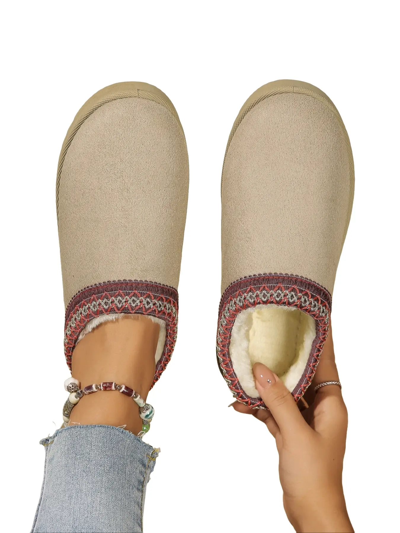 Women's Tasman Slippers, Casual Slippers, Comfortable and Cozy, Fuzzy Warm Slippers, Fuzzy House Shoes, Soft Suede Upper and Warm Leather Lining, Indoor & Outdoor Fashion Shoes, Gifts For Women