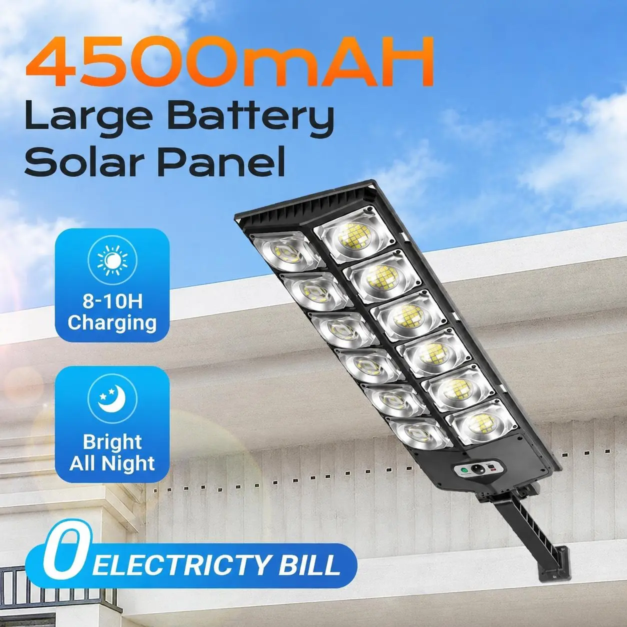 Outdoor Solar Spotlights, Durable Waterproof IP65 LED Lights, Adjustable Angle, Remote Control, ABS+PS Body, Easy to Install Outdoor Landscape Lighting for Lots & Commercial Parking Lot Security