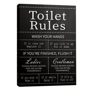 1pc Toilet Rules Bathroom Etiquette Poster, Unframed Art Print, High-Quality Wall Decor, Hygiene Reminder, Modern Home Decoration