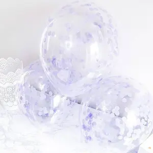 Lavendar Confetti Filled Latex Balloon 5pk