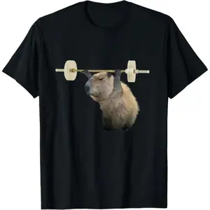 Capybara Weightlifting, Funny Body Building Training T-Shirt