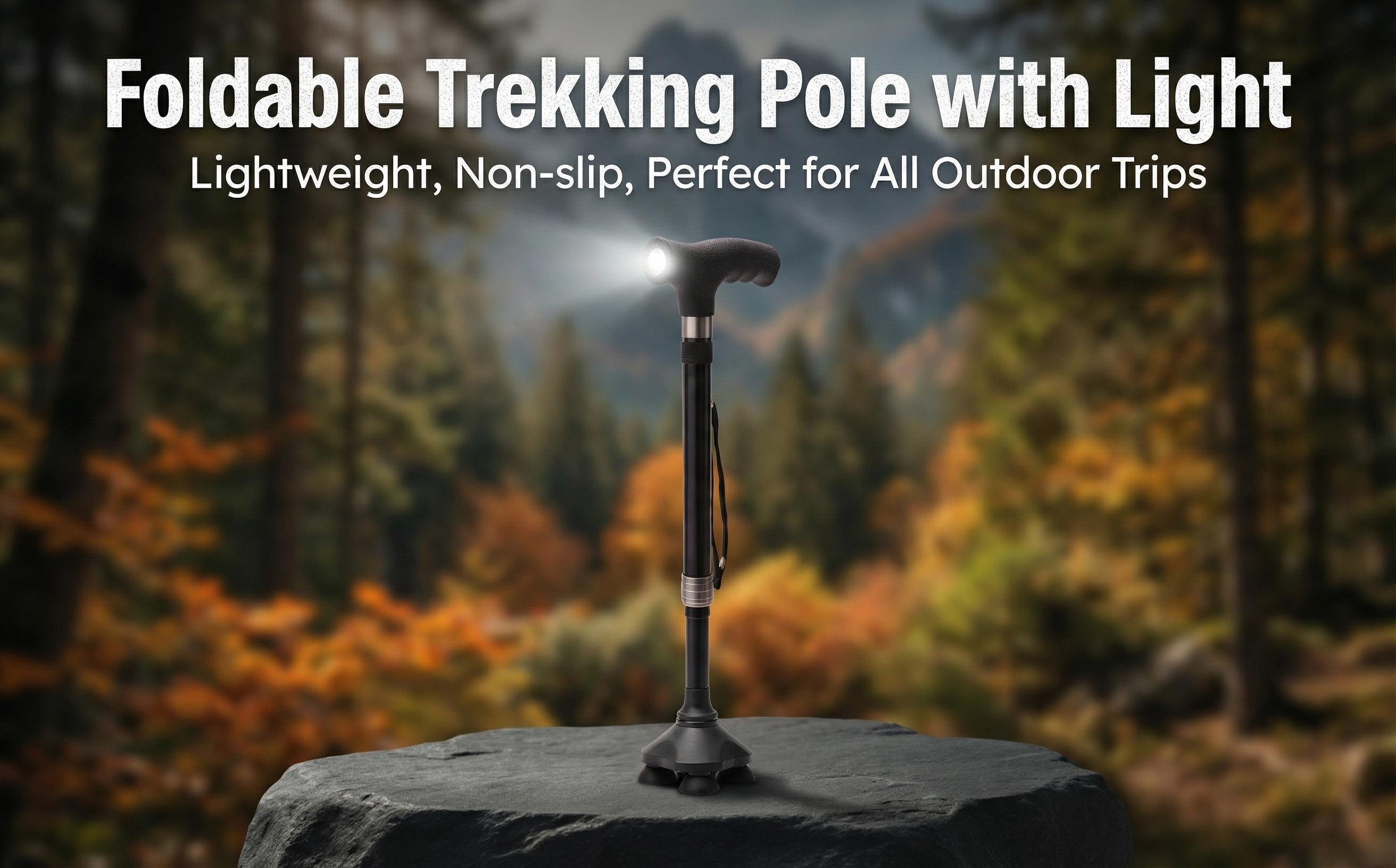 Folding Lightweight Walking Stick-Adjustable Aluminum Metal Collaosible Travel Cane with Non-Slip Rubber Base