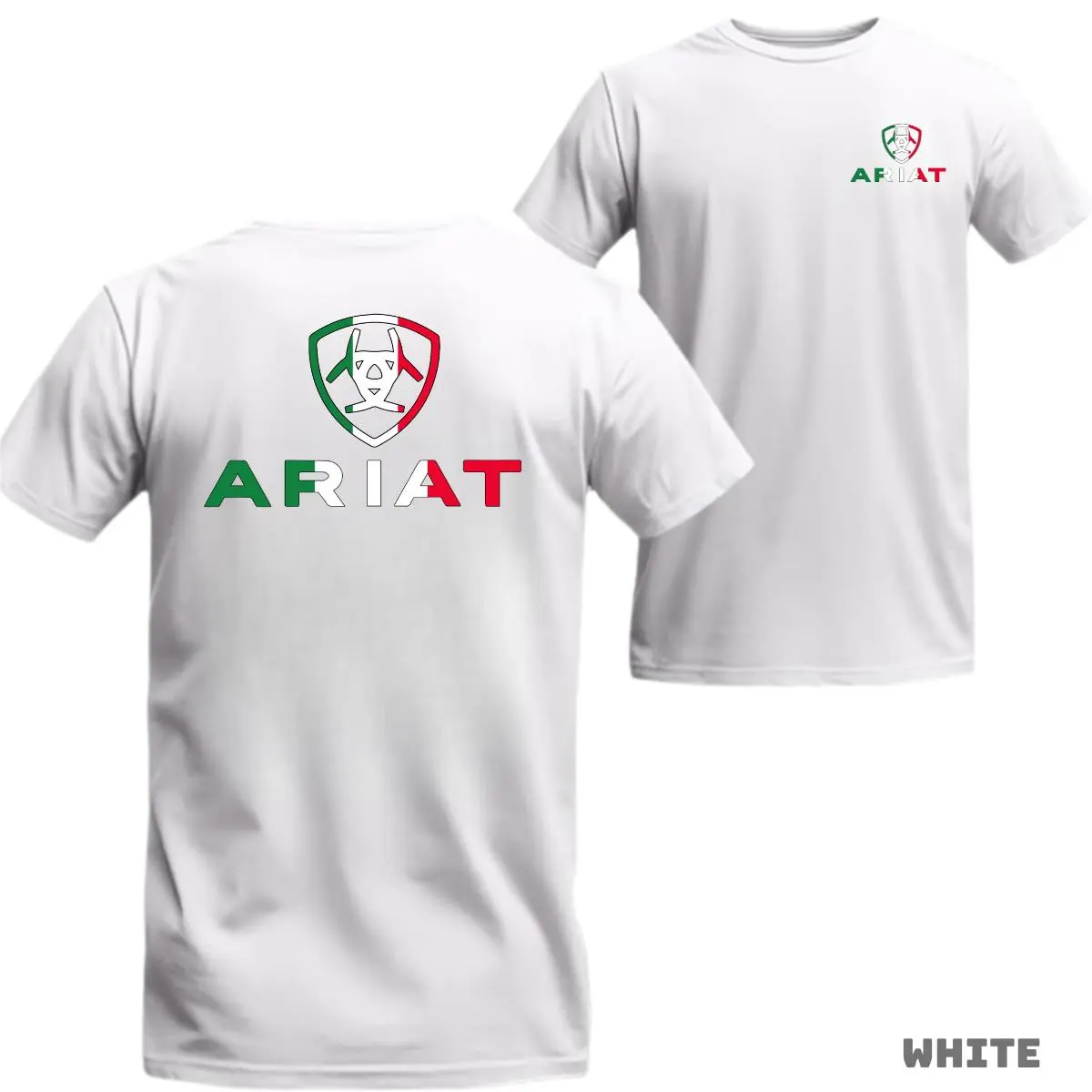 Ariat T-shirt - Featuring A Mexican Flag-inspired Logo Design, Unisex Unisex, Breathable Fabric Perfect For Casual Wear Menswear Top Tshirt Man