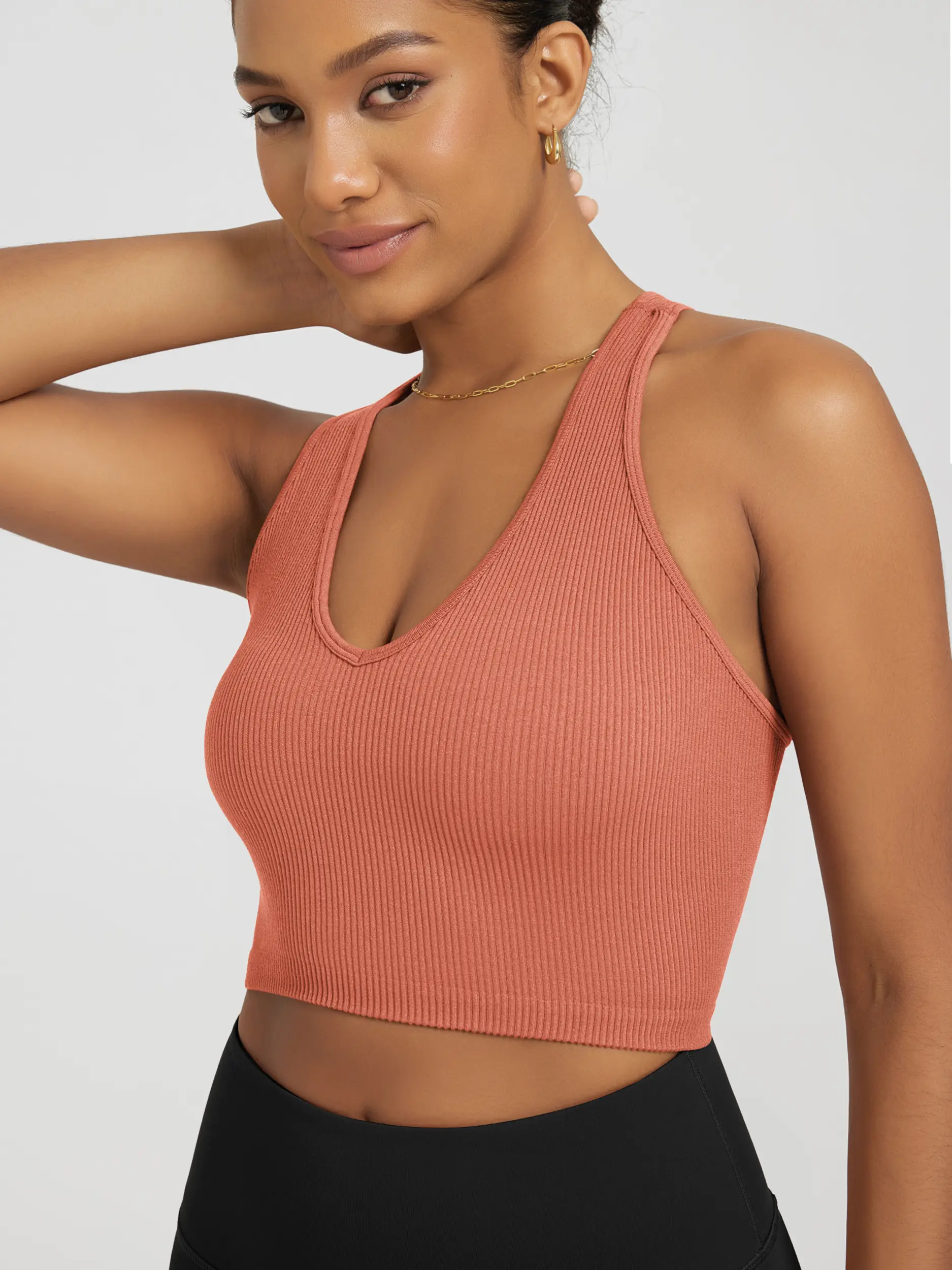 ODODOS 3-Pack Seamless Racerback Crop Tank for Women Ribbed Knit Soft Crop Tops ODODOS 3-Pack Seamless Racerback Crop Tank for Women Ribbed Knit Soft Crop Tops
