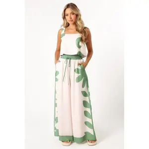 Timothy Pant Set - Beige Green