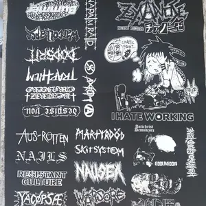 Punk patches sheet, crust punk, grindcore, goregrind diy decoration