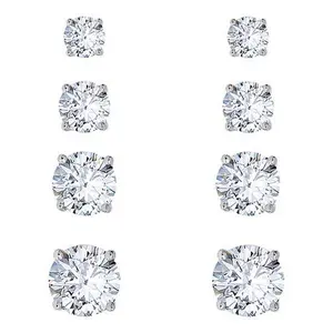 Radiance by Absolute™ 10.55ctw Round Solitaire Stud Earrings 4pc Set