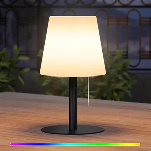 Rechargeable Table Lamp, RGB Color Changing Led Desk Lamp, Waterproof Metal Base Night Light, Decorative Light for Outdoor Garden, Home, Dormitory