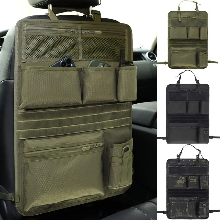 Car Seat Back Storage Bag, 1 Count Multifunctional Foldable Car Seat Back Organizer with Adjustable Strap, Waterproof Automotive Interior Storage Bag for Outdoor Camping, Car Interior Accessory, Car Accessories