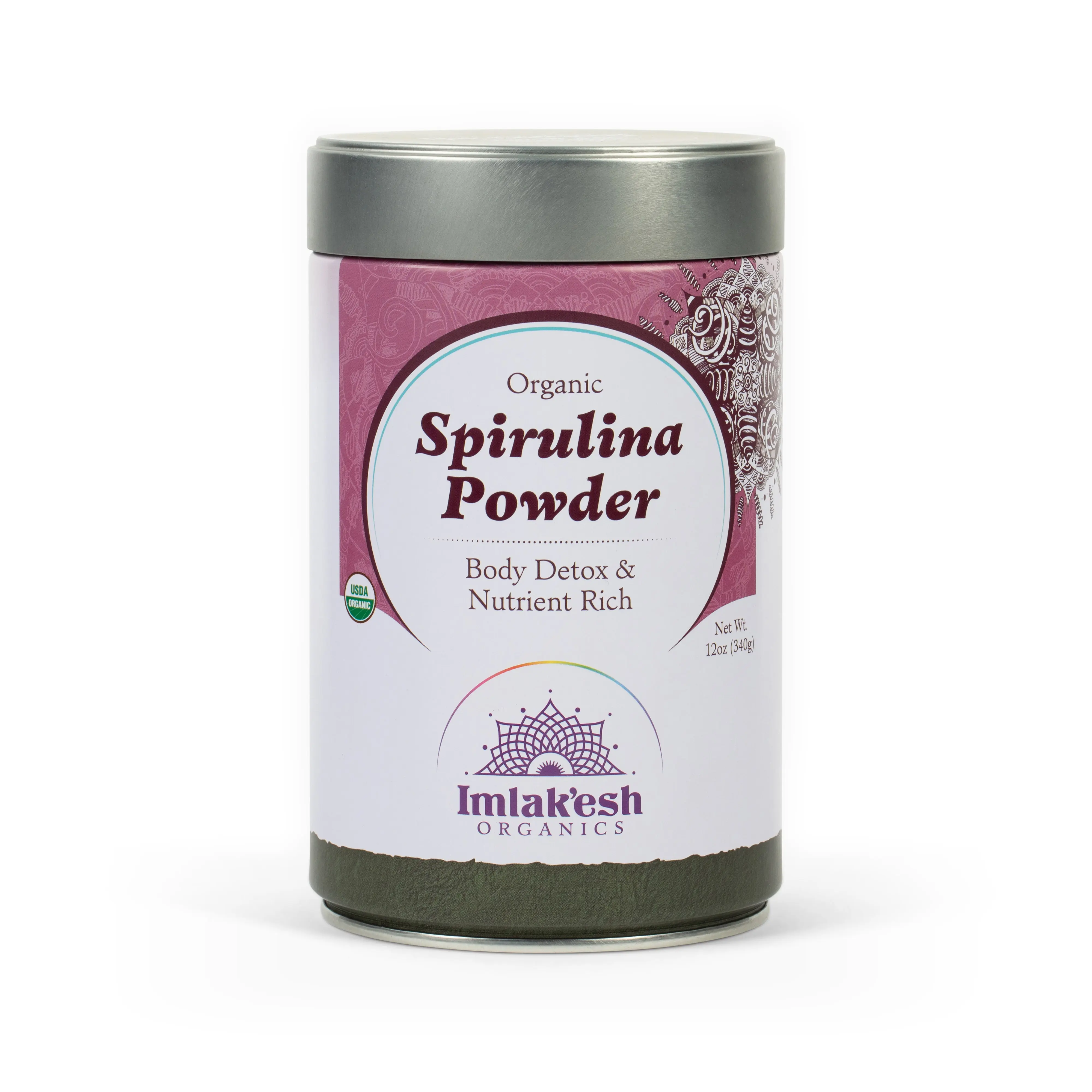 Imlakesh Organics Spirulina, 12oz (Metal Jar)