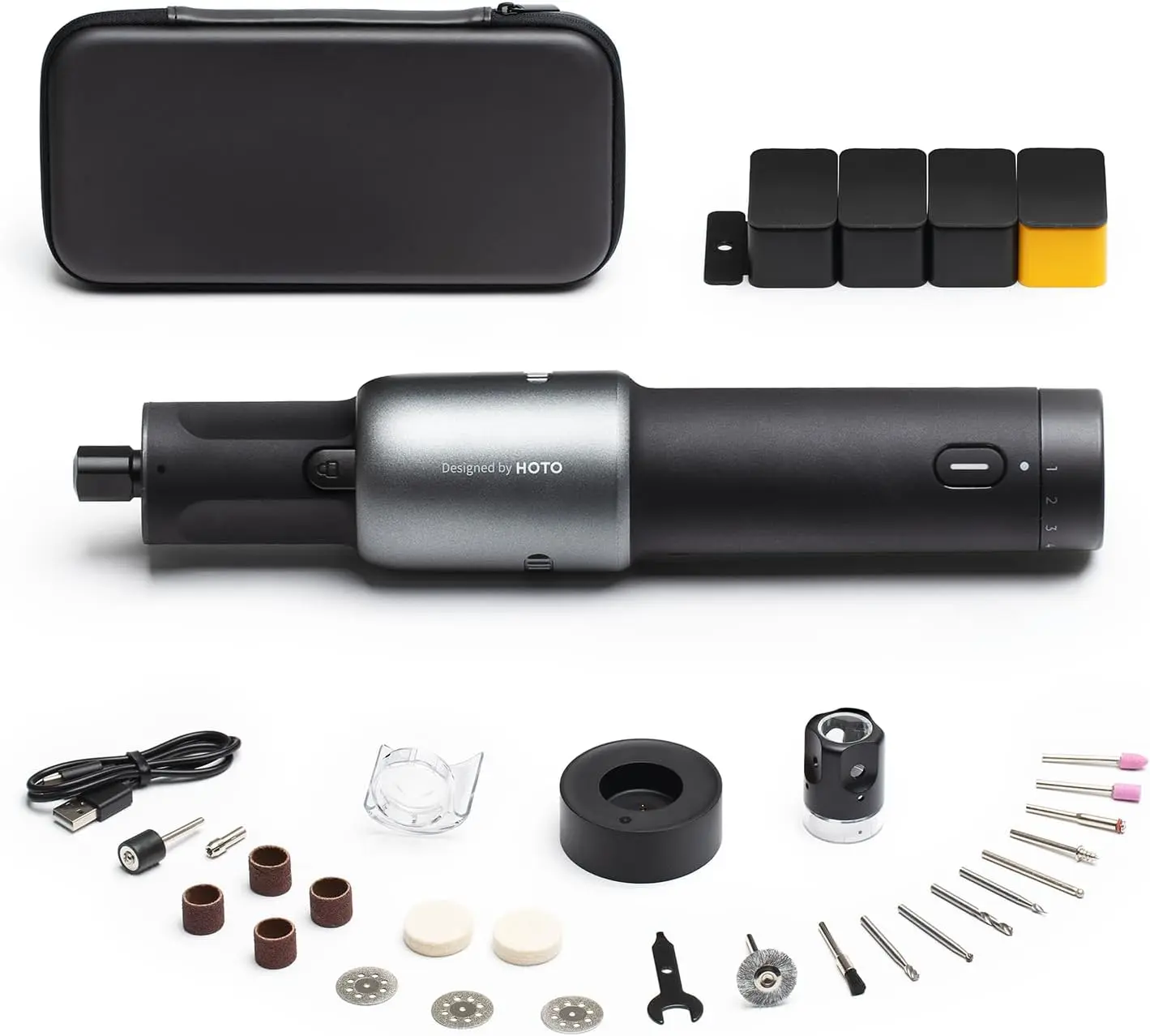 HOTO 35-in-1 Tool Kit, Motor, 25000RPM 5 Variable Speed Engraving Pen, LED Light, for 3D Printing Sanding, Polishing, Drilling, Carving, Cutting