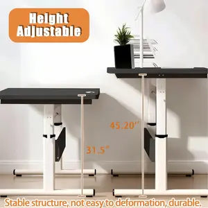 Manual Adjustable Desk, Height Adjustable Standing Desk, Ergonomic Home Office Computer Workstation Writing Desk for Study Room, Bedroom