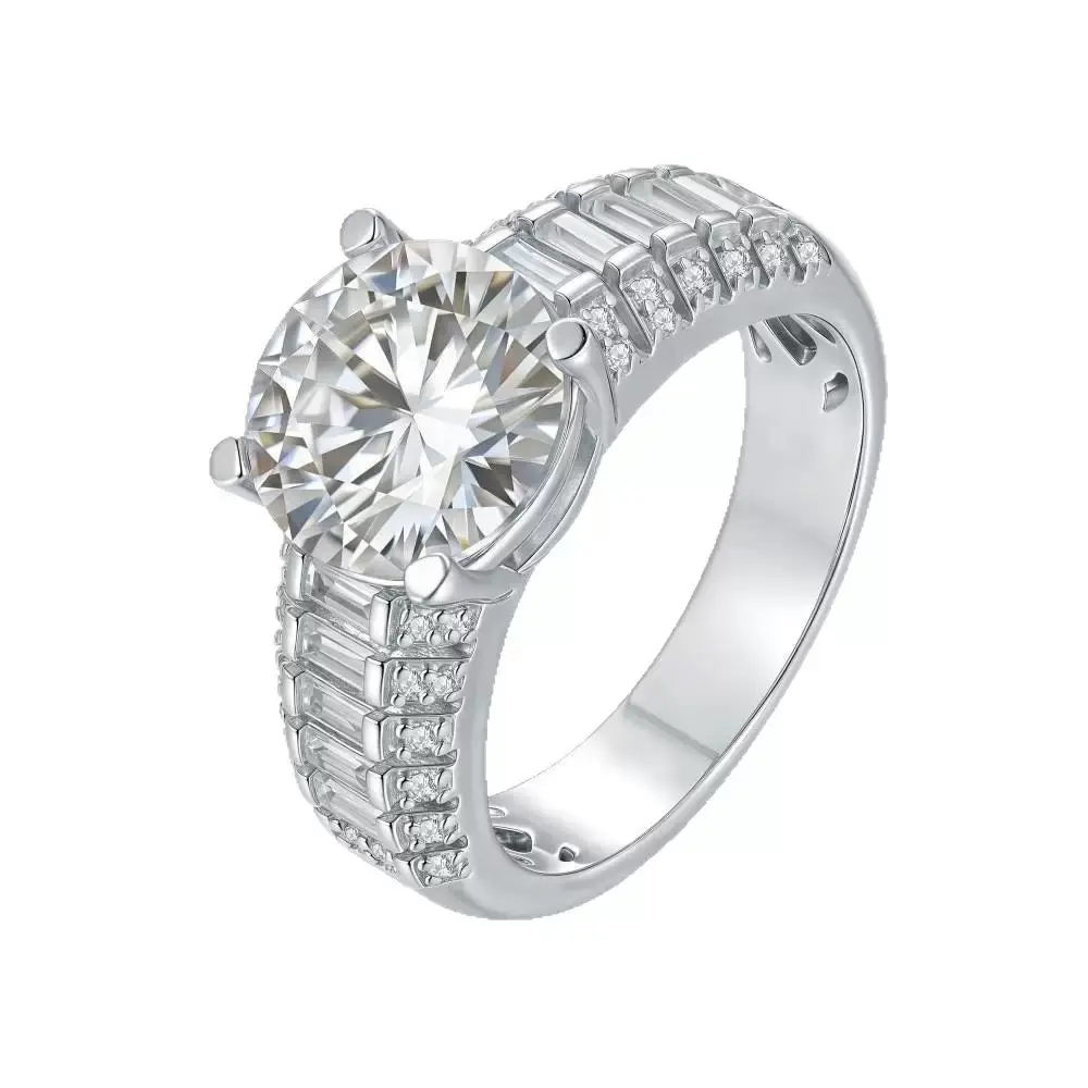 [Only Size 6] 5CT 925 Sterling Silver Synthetic Moissanite Ring-s925 sterling silver, sterling silver ring, moissanite ring, moissanite engagement ring, engagement ring, elegant ring, jewelry ring, solitaire ring, bridal ring, anniversary ring,