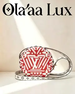 Pre-owned Louis &Victoria LV Limited Red Graphic Monogram Round Bag | Summer Bold Statement Luxury Curated by Olaaa Lux