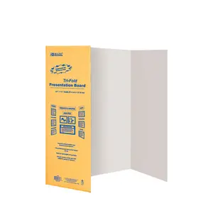 BAZIC 28" X 40" White Tri-Fold Corrugated Presentation Board