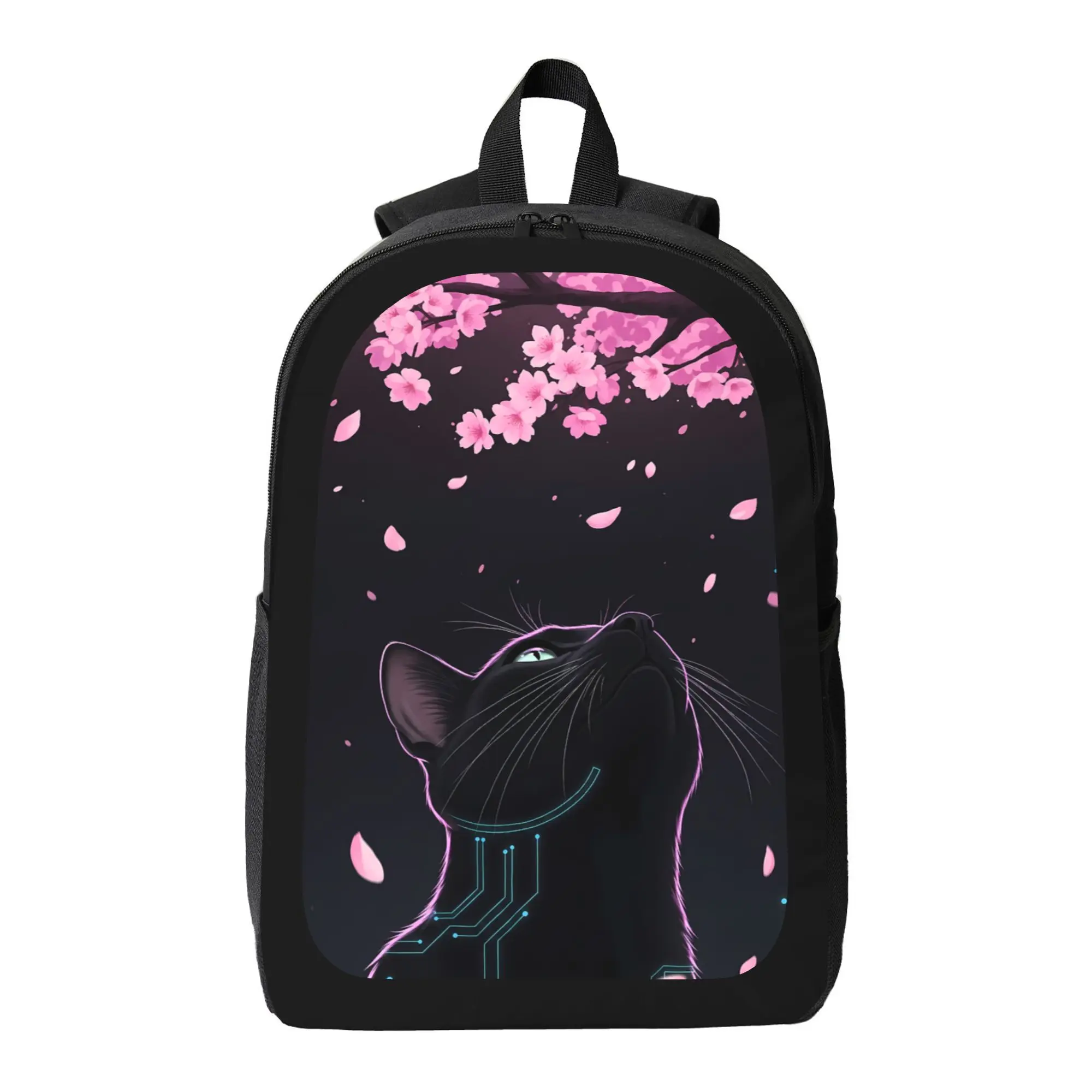 Neon Cherry Blossom Backpack for Teens & College Students - Lightweight High-Capacity School Bag with Adjustable Straps, Durable Zipper Closure, Neon Print, Suitable for Travel, &, Unisex School Bookbag, for Teenager