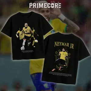 PRIMECORE Neymar T-Shirt, Soccer Fan Shirt, Neymar Fan Merchandise, Soccer Tee, Sports Gift, Neymar Gift, Graphic Tee Oversized Heavyweight Cotton Tshirt , Gift For Him