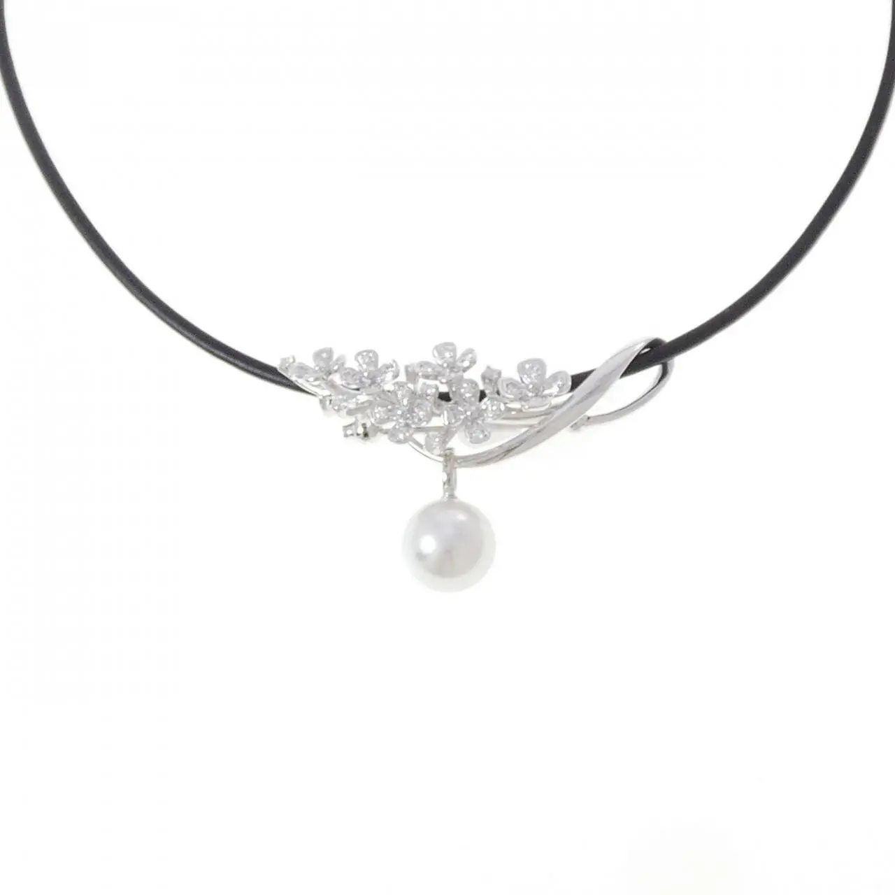 MIKIMOTO Au750 White South Sea Pearl Diamond Necklace