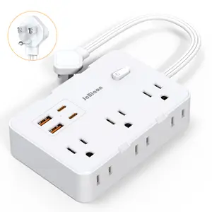 Short Extension Cord 6 inch,10-in-1 Multi-functional Power Socket With Surge Protector, 6 AC Outlets, 4 USB Outlets, Wall-mountable Power Extension.