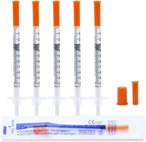 20 Pack Syringes with Needle, U-100 1ml 31G 5/16" 8mm Syringe, Individually Sealed