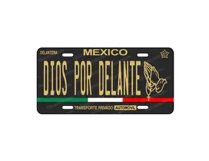 Car Plate Decorative Dios Por Delante, Personalized Novelty Car Plate, Personalized Car License Plate Dios por Delante