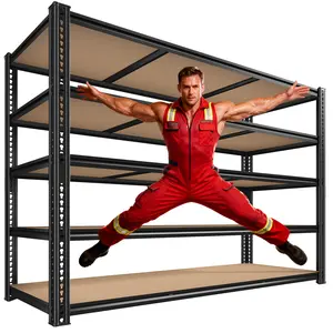 60" W Garage Shelving 72" H Metal Shelving 3500LBS Storage Shelves Heavy Duty 5 Tier Adjustable Shelving Unit for Storage Rack Pantry Shelf Commercial