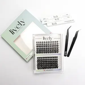 Lively Cosmetics Lash Cluster Kit - Classy & Sassy Styles for Perfect Eyelashes with Tweezers, Bond, Seal, and Remover - Makeup, Gentle