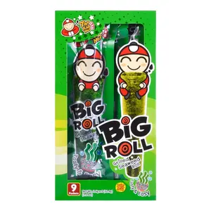 TAO KAE NOI Big Roll Grilled Seaweed Snack - 9pcs Coconut Flavor Portable Snacking Easy Fun to Eat