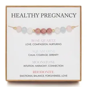 Moonstone Bracelet for Women - Healthy Pregnancy Gift, Hope Bracelet for First-Time Moms, Moms to be,Spiritual Crystal Bracelet, Perfect Christmas Gift