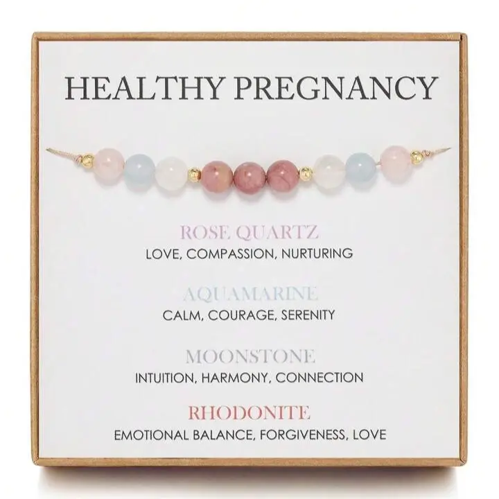 Moonstone Bracelet for Women - Healthy Pregnancy Gift, Hope Bracelet for First-Time Moms, Moms to be,Spiritual Crystal Bracelet, Perfect Christmas Gift