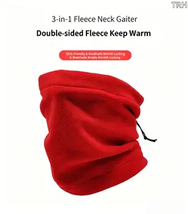 Fleece Neck Gaiter, Multifunctional Winter Neck Warmer, Adjustable Thermal Face Cover, Soft Polar Fleece Tube Scarf for Men Women, Cold Weather Outdoor Headwear