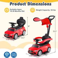 Licensed Mercedes Benz 3 IN 1 Red w/Canopy