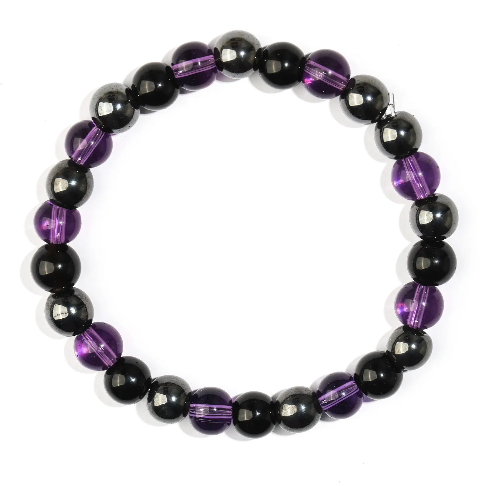 Magnet+Obsidian+Amethyst Bracelet